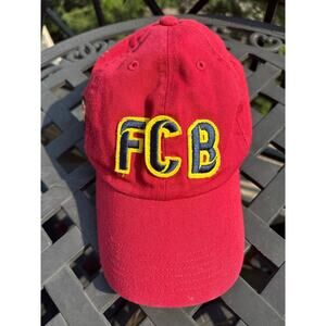 Vintage Nike FC Barcelona Hat Cap Adjustable Red FCB Crest Embroidered Logo